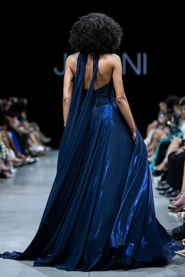 Shana | Metallic A Line Couture Gown | Jovani 37163