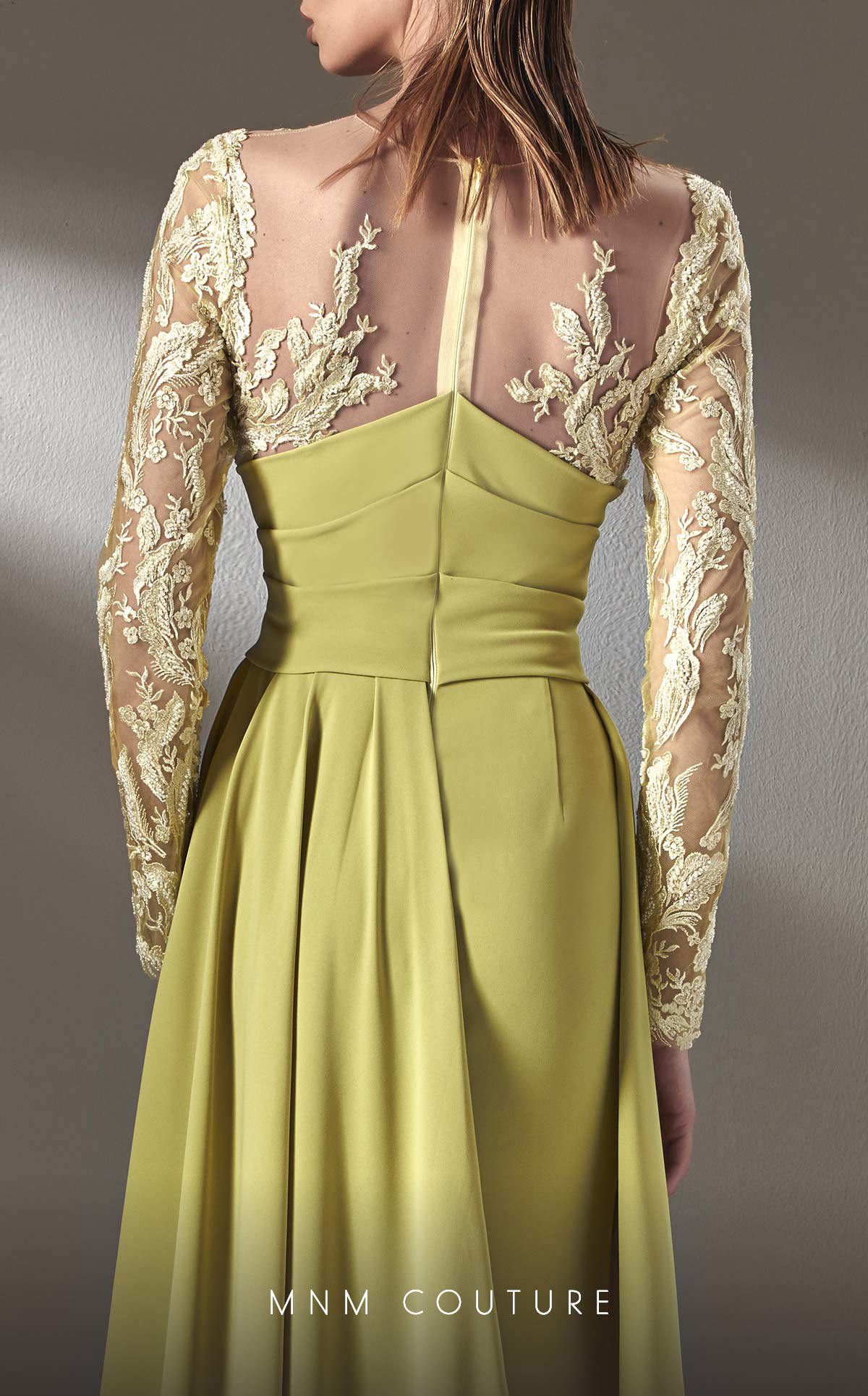 Zaida | Long Sleeve Sheath Gown | MNM Couture K3893