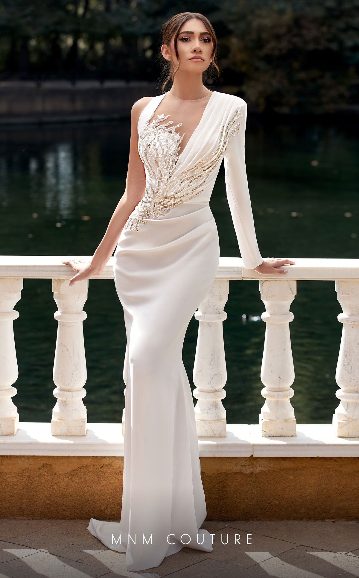 Brady | One Sleeve Beaded Gown | MNM Couture K3940
