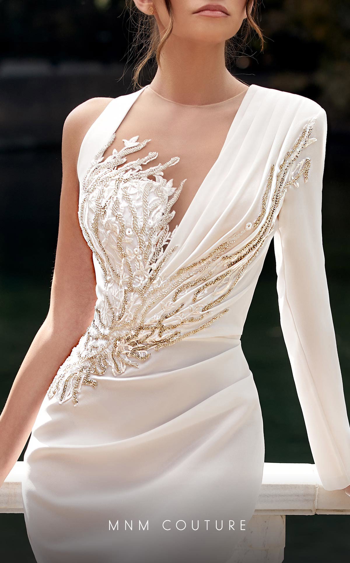 Brady | One Sleeve Beaded Gown | MNM Couture K3940