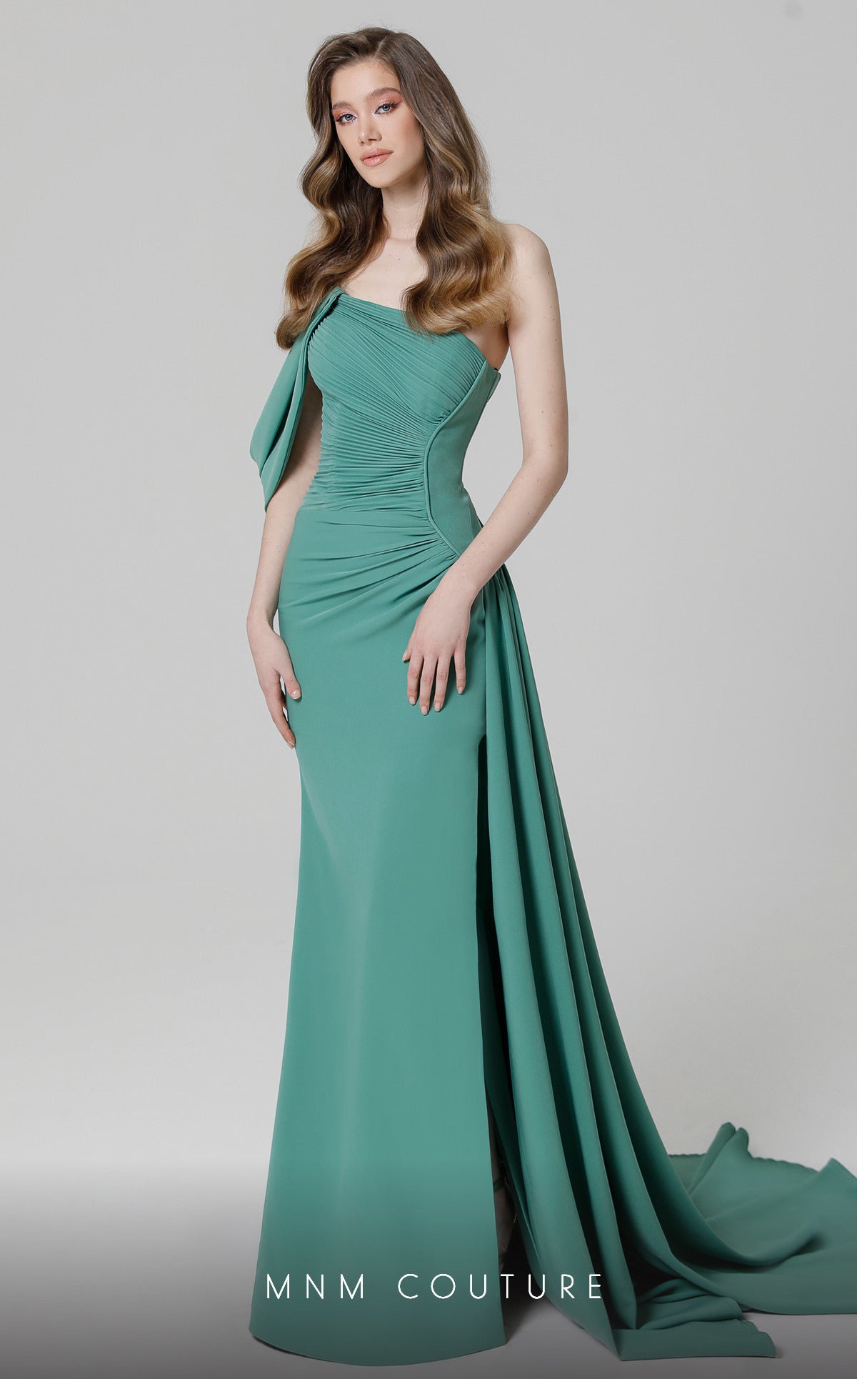 Ellis | Off the Shoulder Sheath Evening Gown | MNM Couture N0473