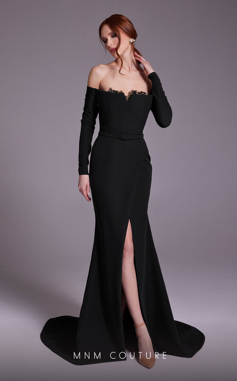 Anisa | Off the Shoulder Long Sleeve Gown | MNM Couture N0541